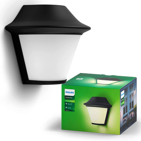 Kinkiet Ogrodowy Lampa Elewacyjna Zewnętrzna E27 IP44 Czarna Serres Philips