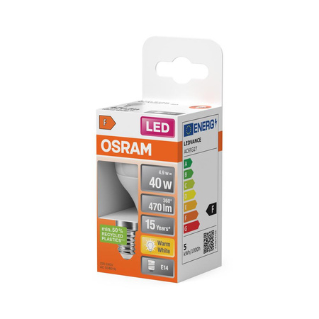Żarówka LED P45 Kulka E14 4.9W = 40W 470lm 2700K Ciepła 150° STAR CLASSIC Osram