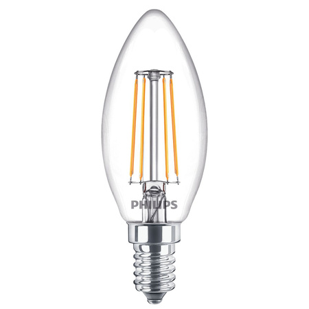 Żarówka LED E14 B35 4,3W = 40W 470lm 2700K Ciepła Filament PHILIPS