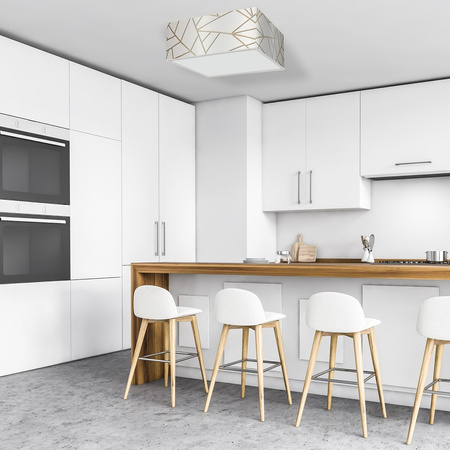 Plafon LED Lampa Sufitowa ZIGGY Biała Złota 3xE27 Milagro