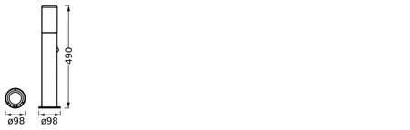 Lampa Ogrodowa Zewnętrzna Stojąca Słupek E27 50cm IP44 Szary Z Czujnikiem Ruchu i Zmierzchu Endura Ledvance