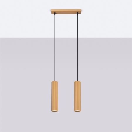 Lampa Wisząca Sufitowa Zwis Tuba Spot 2x GU10 Złota Karbon Deep Space SL.1555 Sollux