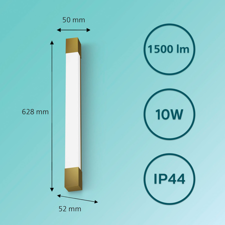 Lampa nad Lustro LED 10W 1500lm 2700K 62cm IP44 Miedziany Rover Philips