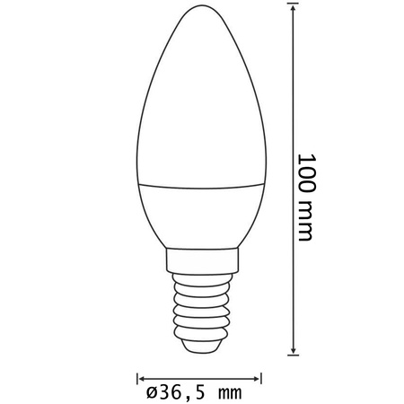 Żarówka LED E14 C37 4.7W = 40W 470lm 3000K Ciepła 220° Mleczna TOSHIBA