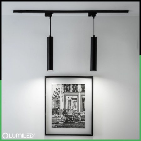 Lampa Wisząca Szynoprzewód Zwis Szyna 29cm Reflektor GU10 LED SOPLO Czarny LUMILED