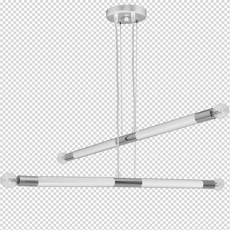 Lampa wisząca BASTONE 4xE14 Prosta Forma Minimalistyczna Biała Chrom MLP6567 Milagro Metal