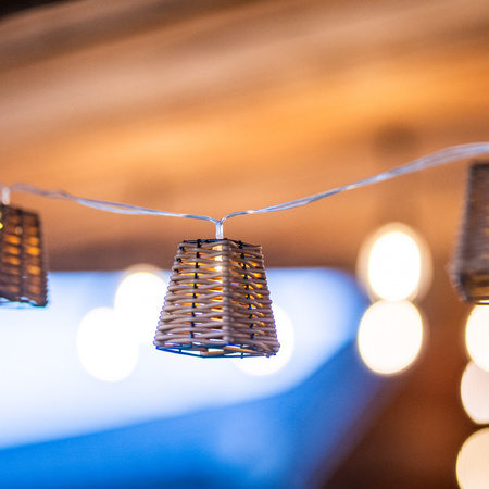 Girlanda Solarna Ogrodowa 10x LED Koszyczki 2m Ozdobne Dekoracja Lampki