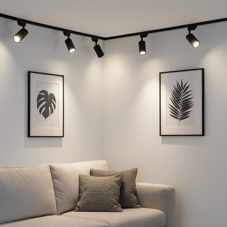 Zestaw Szyna Oświetleniowa Szynoprzewód 2 m + 4x Reflektor Szynowy SAGI GU10 Czarny LUMILED