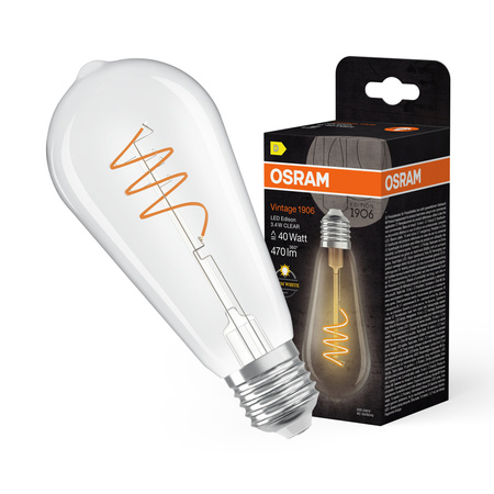 Żarówka LED Dekoracyjna ST64 Edison E27 3.4W = 40W 470lm 2700K Ciepła 300° Vintage 1906 Osram