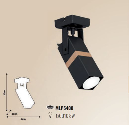 Kinkiet w stylu skandynawskim loft lampa ścienna sufitowa czarna MiLAGRO VIDAR 1x GU10