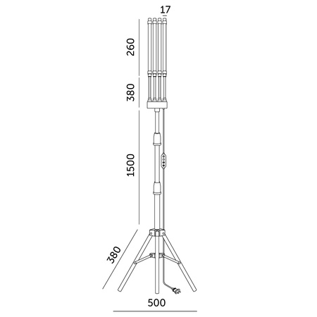 Lampka do Roślin LED Stojąca Regulowana Wspomagająca Wzrost 30W Czarny Vitaro Kobi