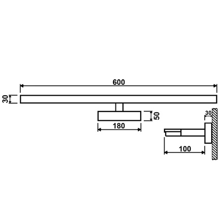 Lampa nad Lustro VENUS Kinkiet LED Łazienkowa 12W 840lm Czarno-Złota 60cm