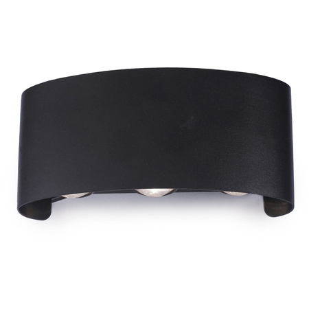 Kinkiet Ogrodowy Elewacyjny Zewnętrzny LED 6W 480lm 3000K Ciepły Góra Dół IP54 Czarny Kobi