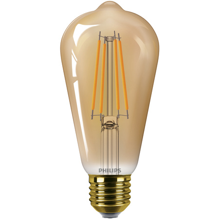 Żarówka LED E27 Edison ST64 3W = 25W 250lm 1800K Ciepła 330° FILAMENT Vintage Bursztynowa Decorative Philips