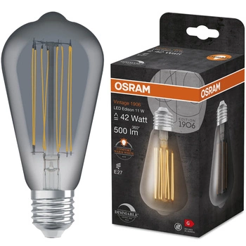 Żarówka LED E27 ST64 11W = 42W 500lm 1800K Ciepła 320° Filament OSRAM Vintage 1906