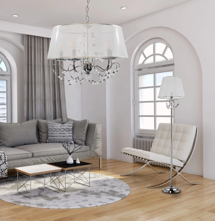 Lampa Wisząca Sufitowa ABBAZIA 5xE14 Biała 120cm - GOLDLUX (Polux)