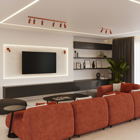 Lampa Sufitowa Reflektor Tuba Spot 2x GU10 Ochra Czerwona Ring Bittersweet Shimmer SL.1507 Sollux