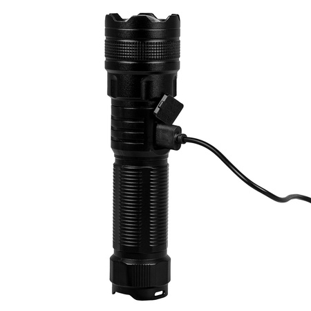 Latarka Akumulatorowa LED Taktyczna 600lm 10W Lampka Ręczna Mocna ZOOM POWERBANK VA0179 VAYOX