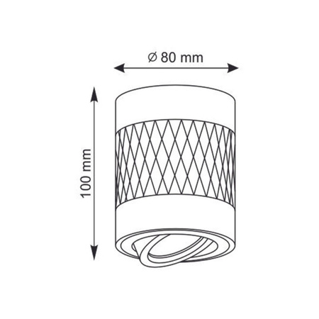Oprawa Sufitowa Natynkowa RUBIN ROMB GU10 Tuba Spot Okrągła Ruchoma Czarna GOLDLUX