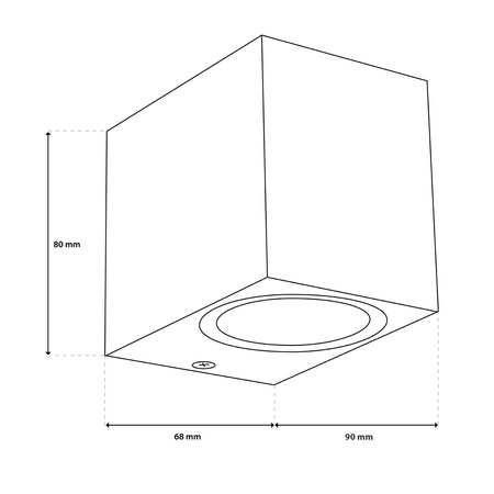 Kinkiet Ogrodowy Elewacyjny Lampa Zewnętrzna GU10 ALLIUM Czarna Kwadrat LUMILED