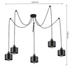 Lampa Sufitowa Oprawa Wisząca 5x E27 Czarna Elza Masterled