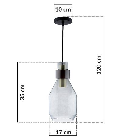 Lampa wisząca UMBRA ZWIS ciemne szkło do LED 1xE27 LUMILED