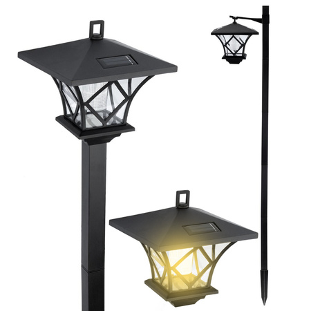 Lampa Solarna Ogrodowa LED Wbijana Ozdobna RIBES IP44  Latarnia 3w1 LUMILED