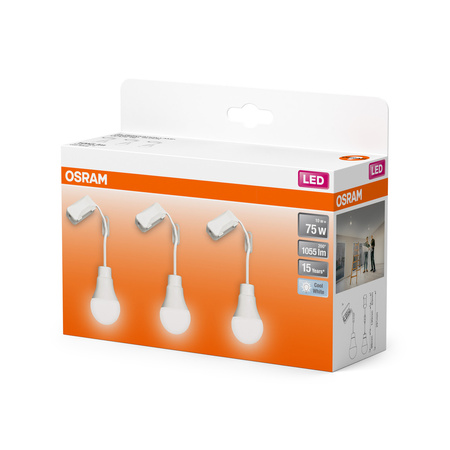 3x Żarówka LED Lampa Remontowa Renowacyjna 10W 1055lm 4000K Neutralna 200° z Listwą Zaciskową Osram