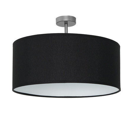 Lampa Sufitowa CASINO 1xE27 Czarna Chrom Abażur Milagro