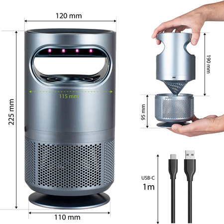 Lampa Owadobójcza Pułapka Elektryczna Wentylator 5W na Muchy Komary Owady VAYOX