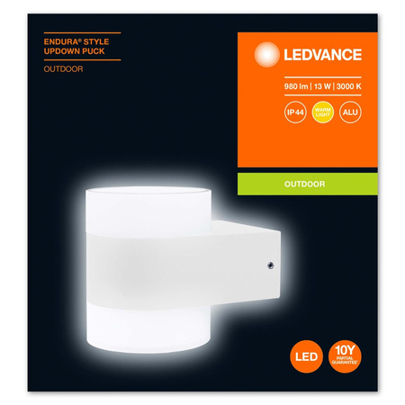 Lampa Ogrodowa Zewnętrzna Kinkiet Elewacyjny LED 12.5W 980lm 3000K IP44 Biały Endura Ledvance