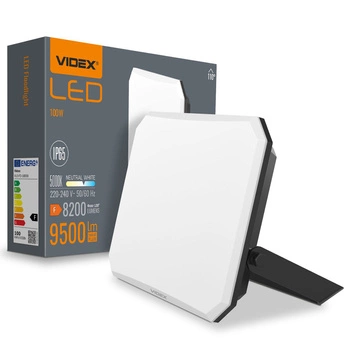 Naświetlacz LED 100W 9500lm 5000K Zimna Czarny z Mleczną Przesłoną Videx