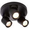 Lampa Sufitowa Ścienna TIMO Kinkiet Reflektor Oprawa Halogenowa Ruchoma 3xGU10 Czarny Okrągły LVT