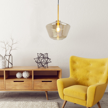 Lampa Sufitowa Wisząca Zwis E27 Złota Grea-m Sanico Goldlux