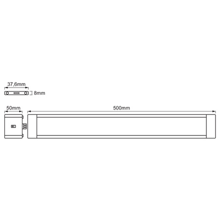 Lampka LED Podszafkowa Meblowa 18W 980lm 3000K Ciepła z Czujnikiem Ruchu Ściemnialna 50cm Cabinet LED Slim LEDVANCE