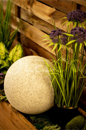 Lampa Zewnętrzna Ogrodowa Wbijana 230V E27 KULA 40cm Kamienna