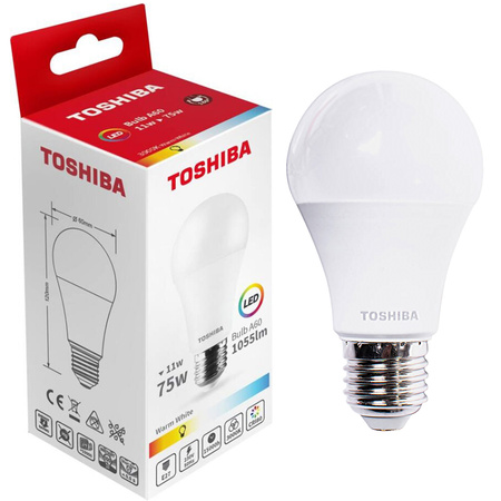 Żarówka LED E27 A60 11W = 75W 1055lm 3000K Ciepła TOSHIBA
