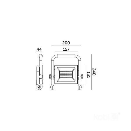 Naświetlacz LED Zewnętrzny Ogrodowy 50W 4250lm 4000K Neutralny 110° IP54 IK06 Czarny Żółty Tigra Kobi