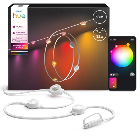 Girlanda Ogrodowa Zewnętrzna 18m IP65 32LED RGB SMART Inteligentna Bluetooth ZigBee White and Color Ambiance Festavia Philips HUE