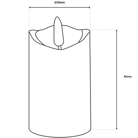 Wkład Elektryczny LED Świeca Znicz Efekt Płomienia 9,5 cm