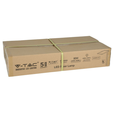 Lampa LED Stojąca Podłogowa 80W 4000K Ściemnianie Dotykowe Srebrna VT-8400 V-TAC