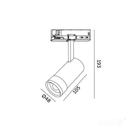 Reflektor Szynowy LED 10W 900lm CCT 60° Biały CRI90 Nextrack Vision Kobi
