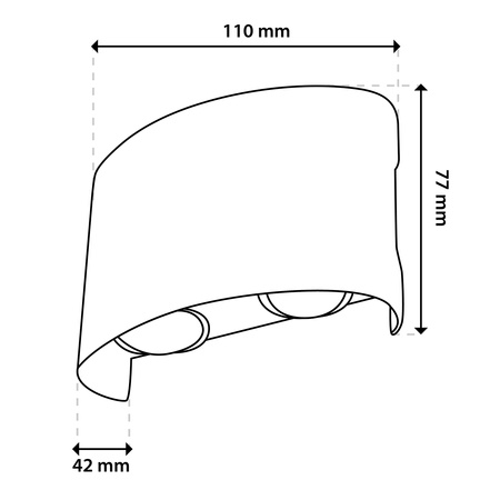Lampa Ogrodowa Zewnętrzna Kinkiet Elewacyjny 4W LED IP54 Góra Dół UBERO LUMILED