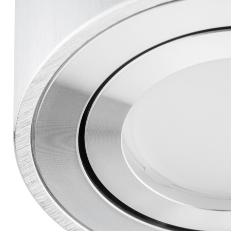 Oprawa Natynkowa HALOGENOWA Aluminiowa Chrom SPOT TUBA 8,4cm + Żarówka LED GU10 8W 4000K Lumiled