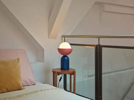 Lampa Stołowa Dekoracyjna Oprawa Oświetleniowa E14 Niebieska Różowa Decor Bowl Table Osram