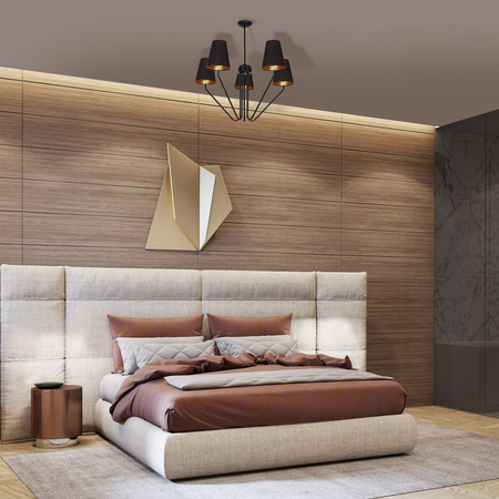 Żyrandol lampa wisząca czarna MiLAGRO VICTORIA BLACK 5x E27