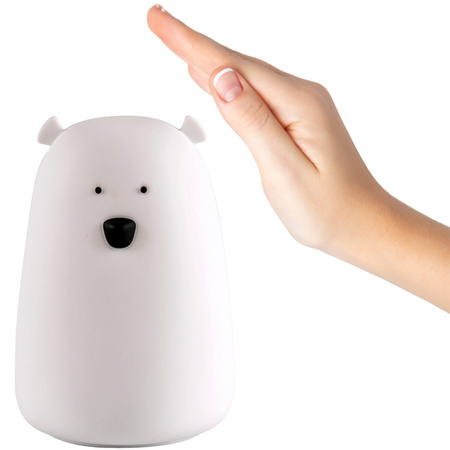 Lampka dekoracyjna LED z akumulatorem MIŚ TAP TAP Biały GOLDLUX (Polux) 16cm