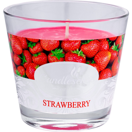 Świeca zapachowa dekoracyjna w szkle Truskawka
