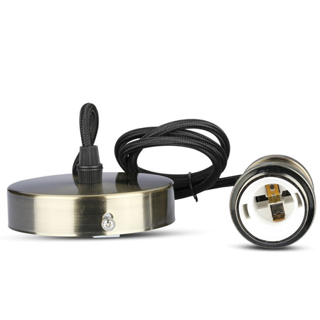 Lampa Wisząca Oprawa E27 Metalowy klosz mosiądz VT-7555 V-TAC