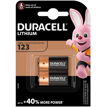 BATERIE LITOWE DURACELL 123 CR123 CR123A 3V Blister 2szt